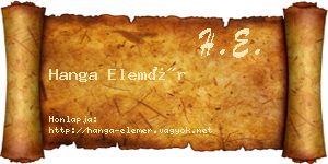 Hanga Elemér névjegykártya
