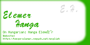 elemer hanga business card
